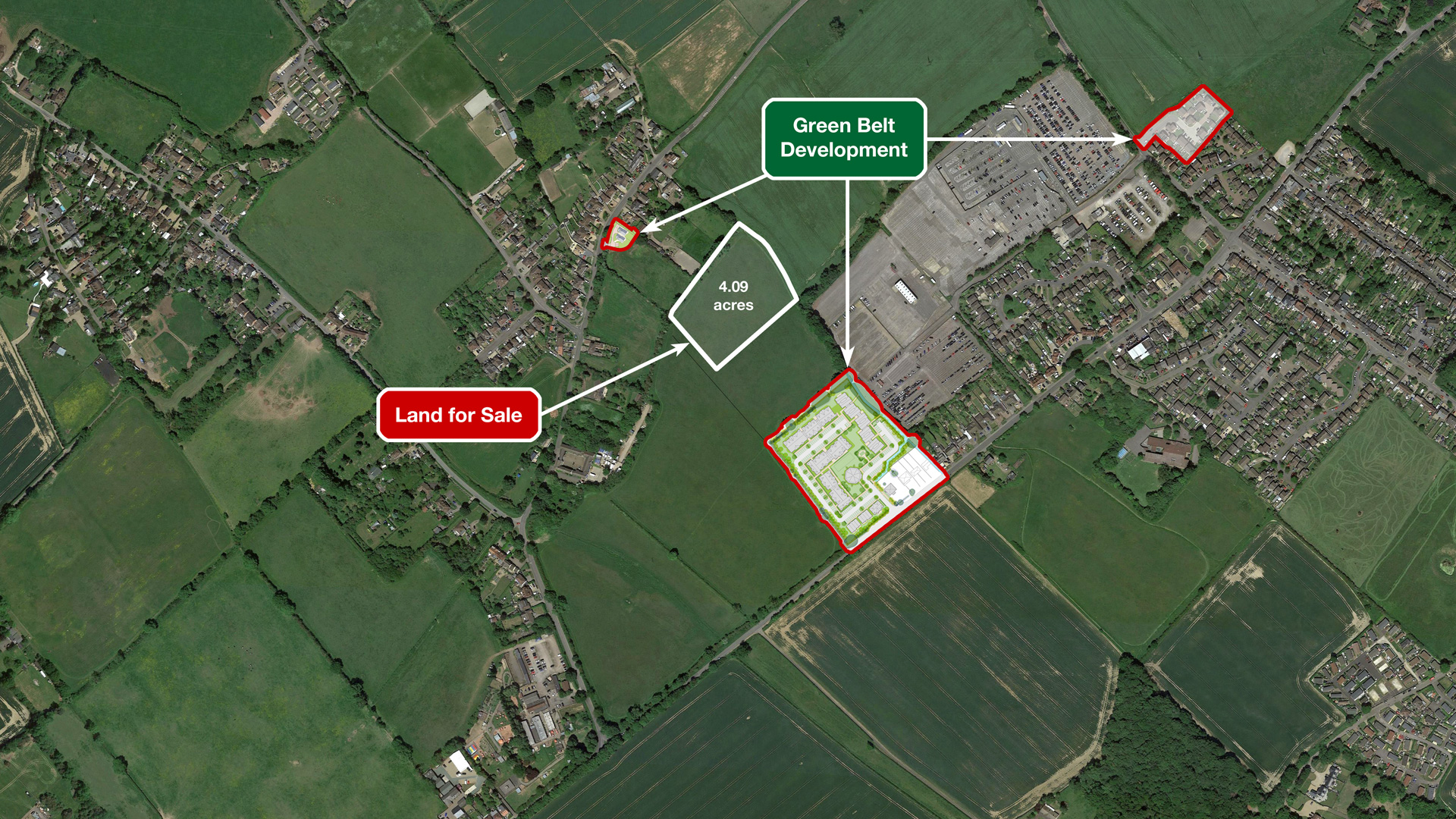 Green Belt development near land for sale in Slip End