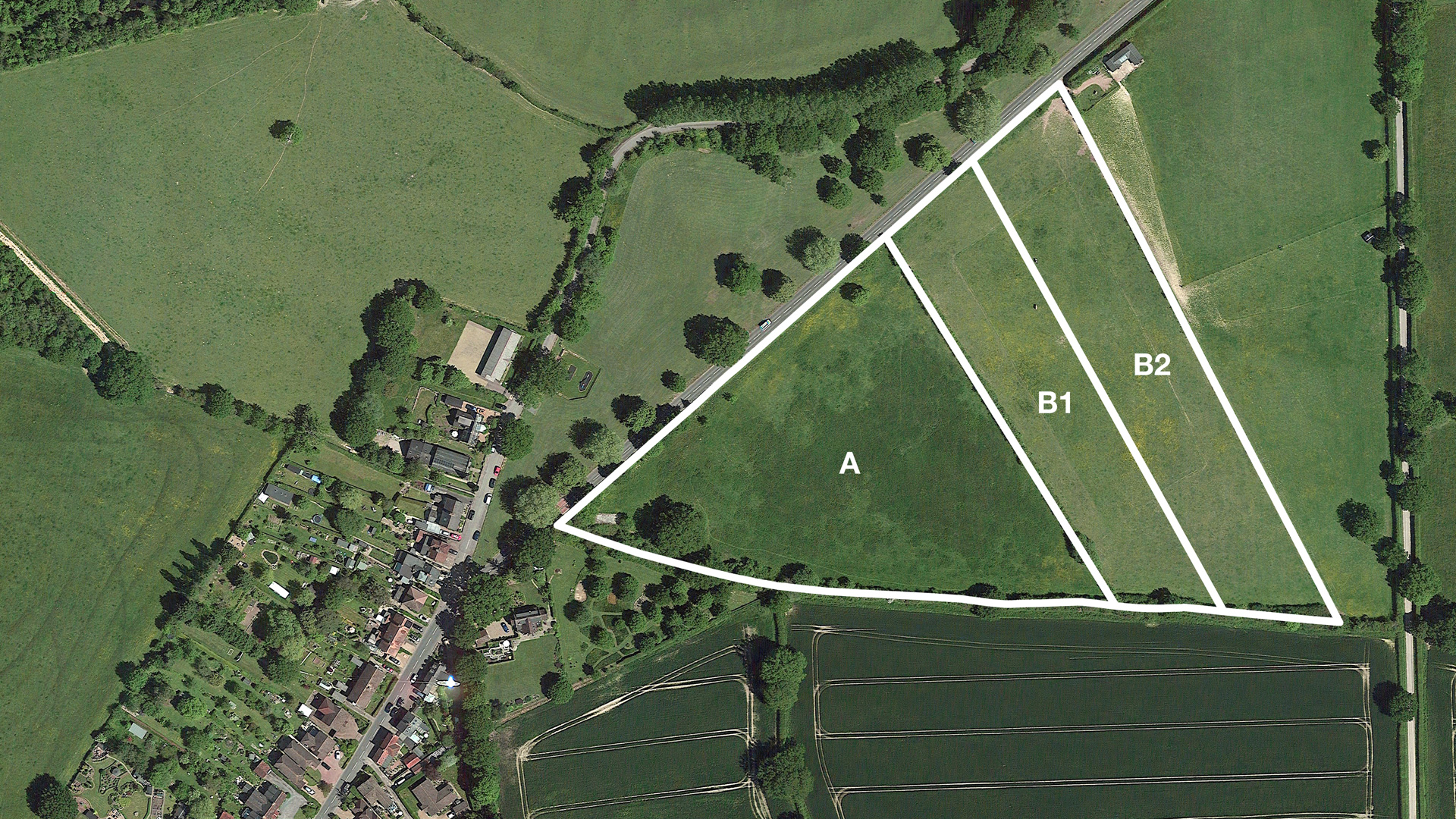 Land for sale in Edenbridge aerial site plan