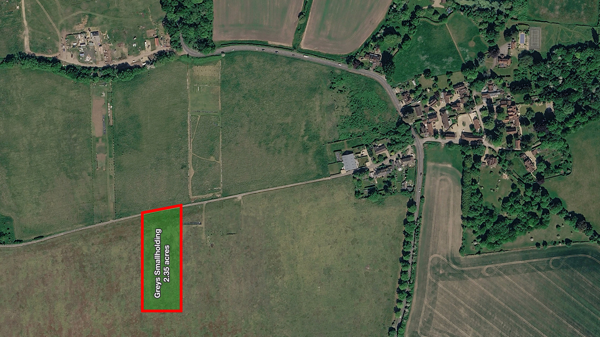 Greys Smallholding in Wanborough, Guildford aerial site plan