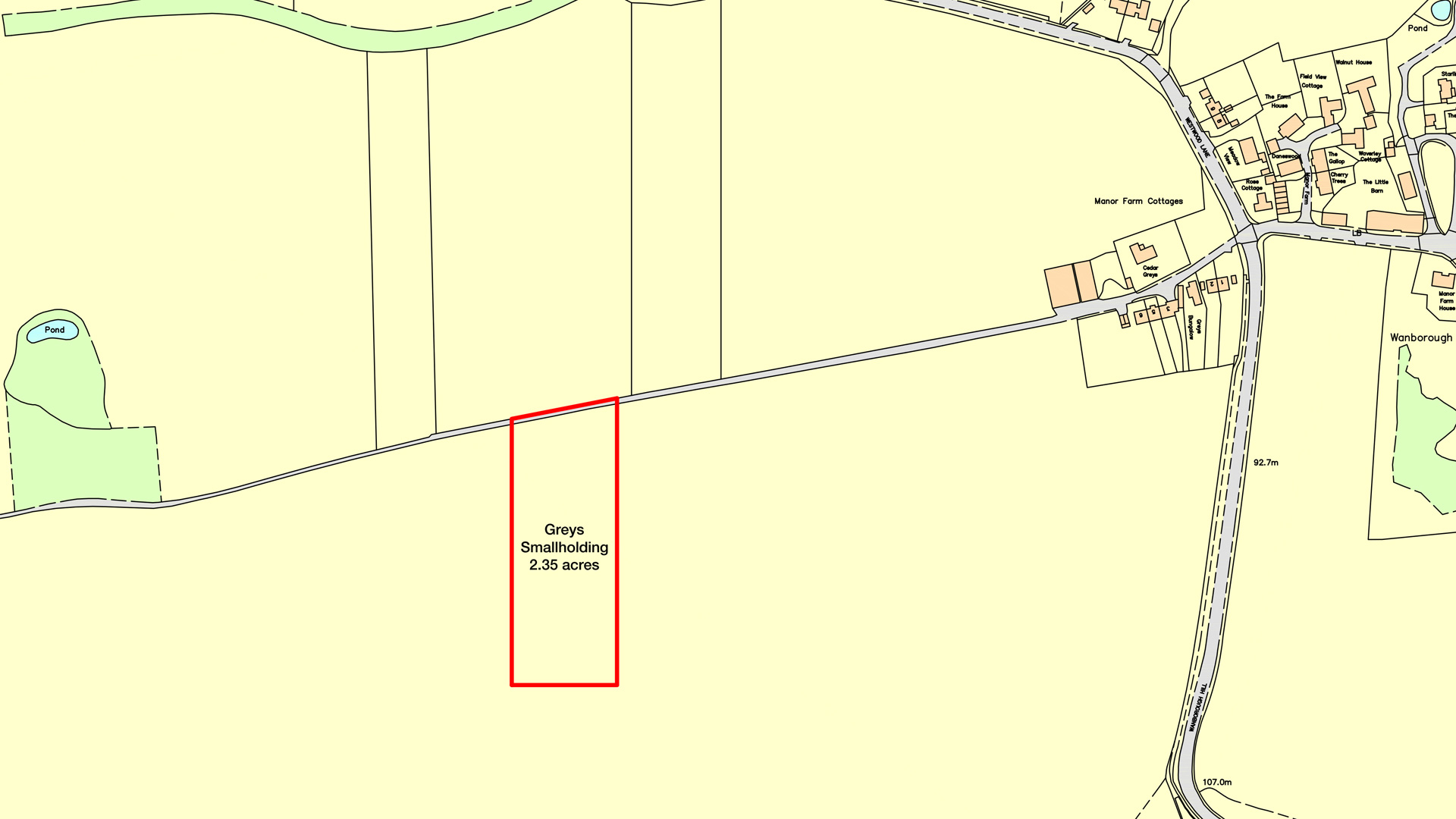 Greys Smallholding in Wanborough, Guildford Paddock site plan