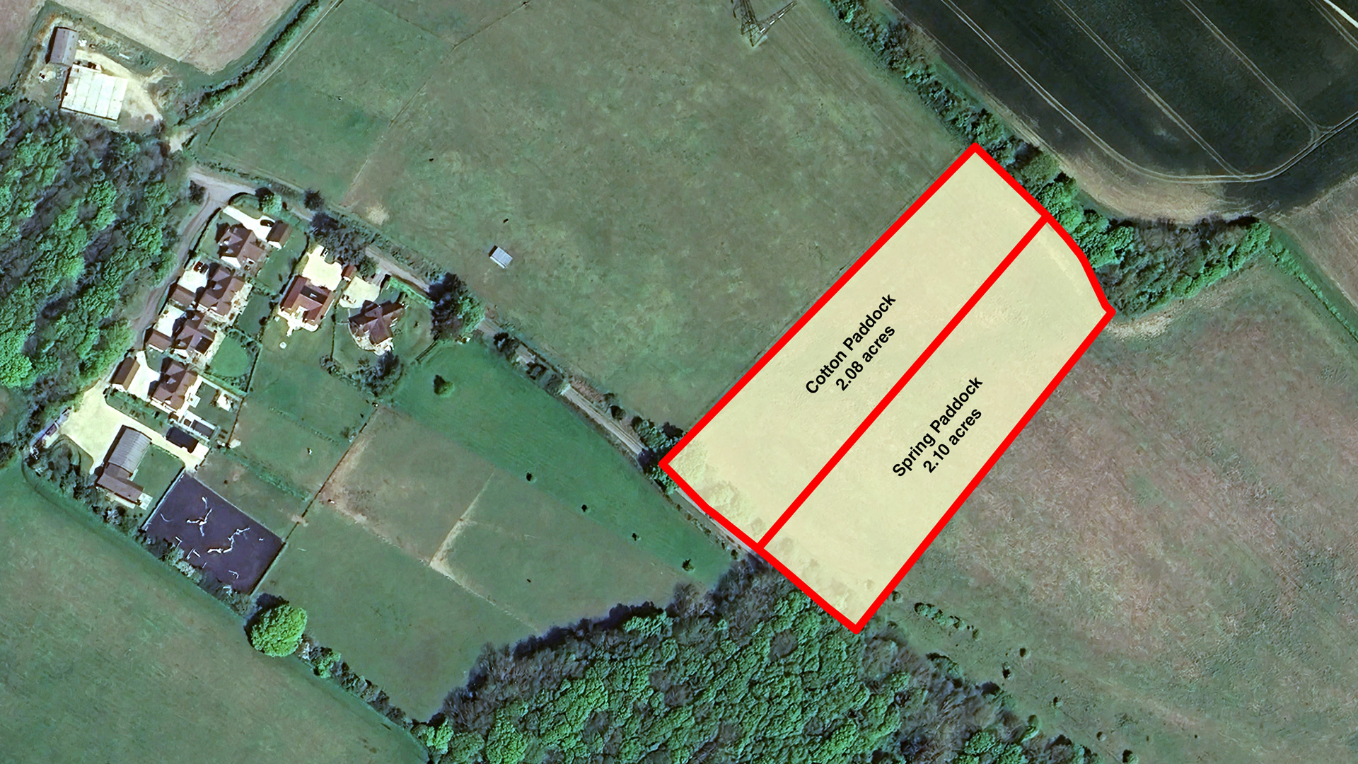 Aerial site plan of the land for sale in Markyate, St. Albans