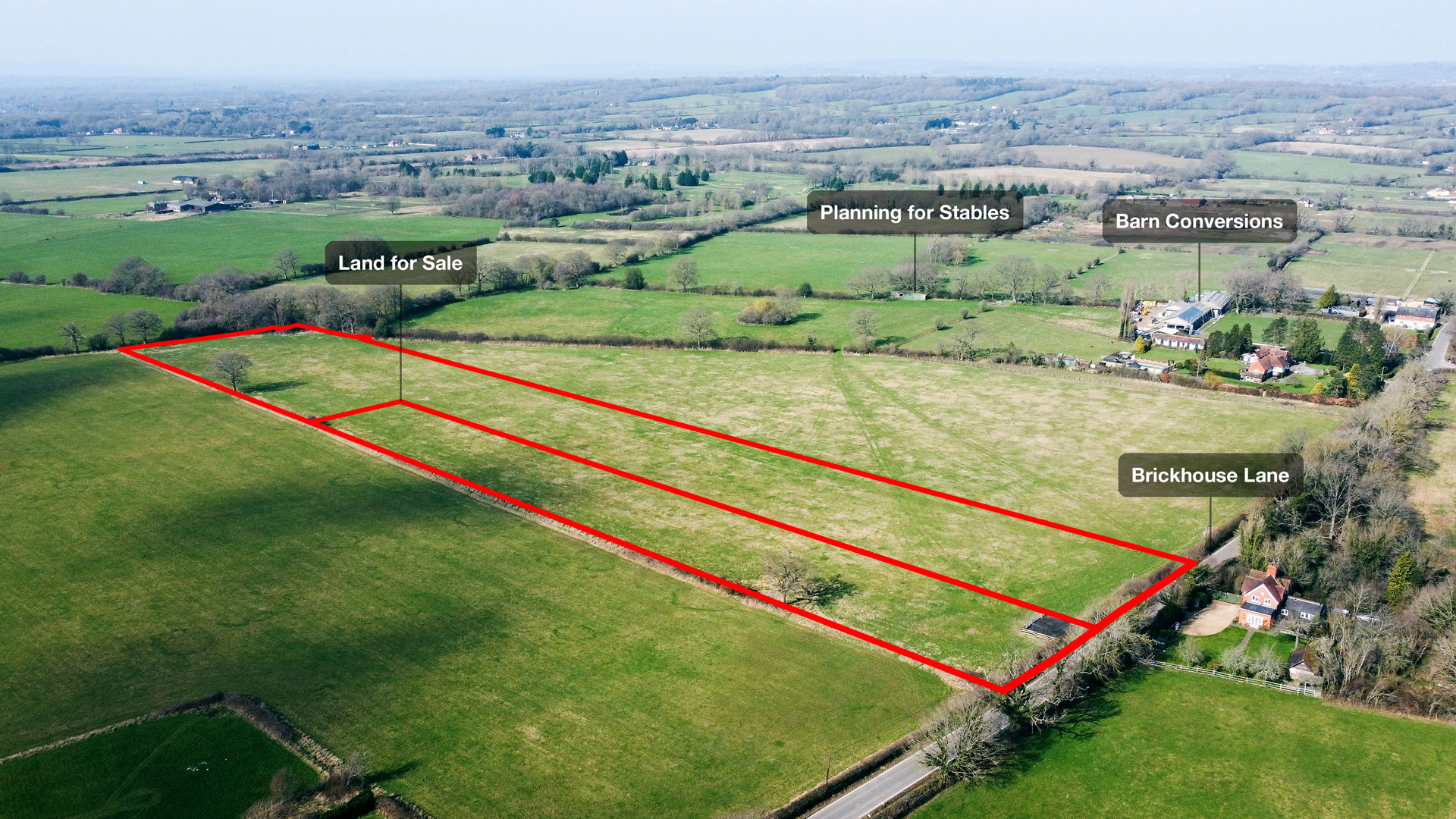 Land for sale in Newchapel, Lingfield drone photo