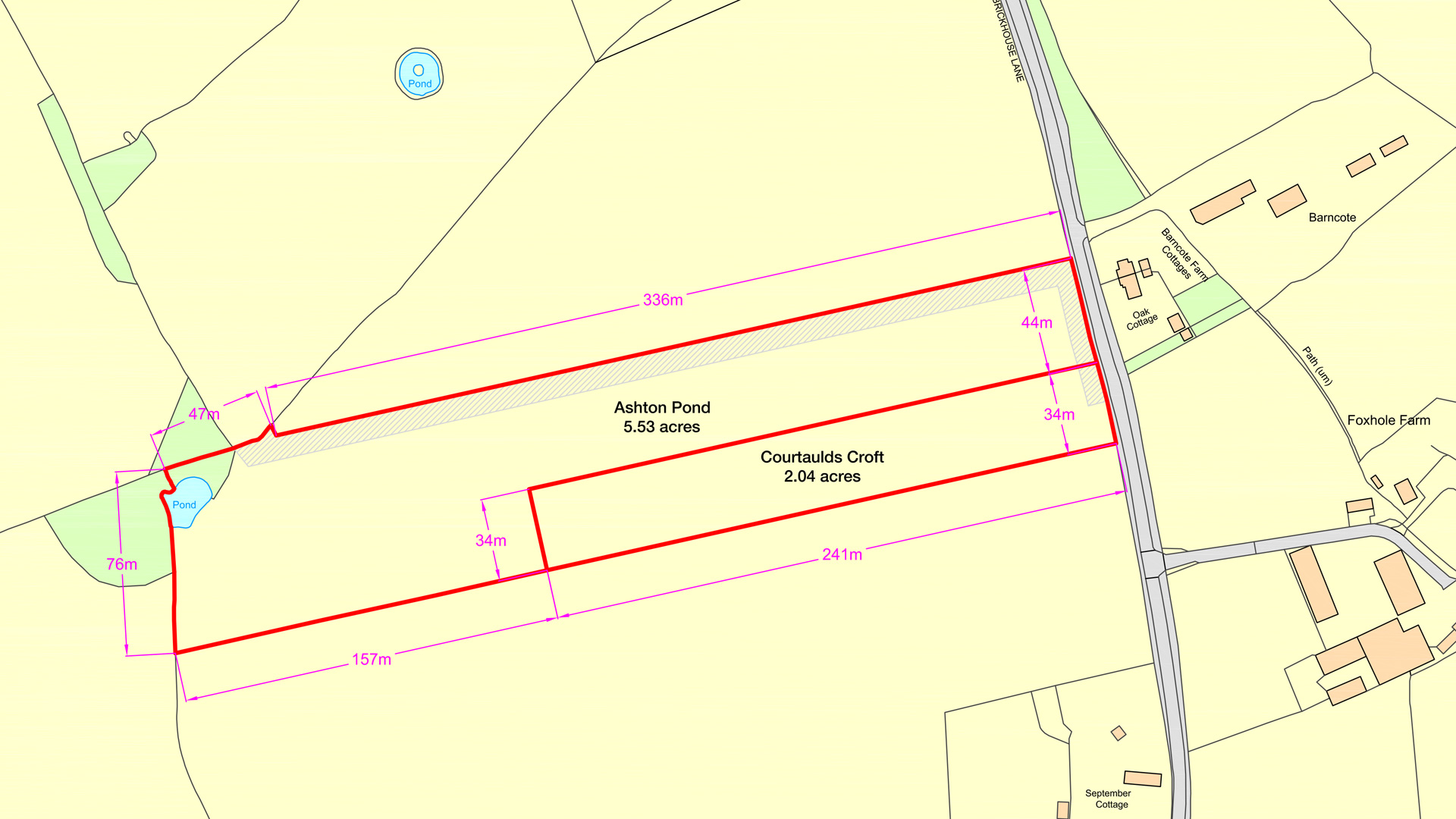 Site plan for the land for sale in Newchapel, Lingfield