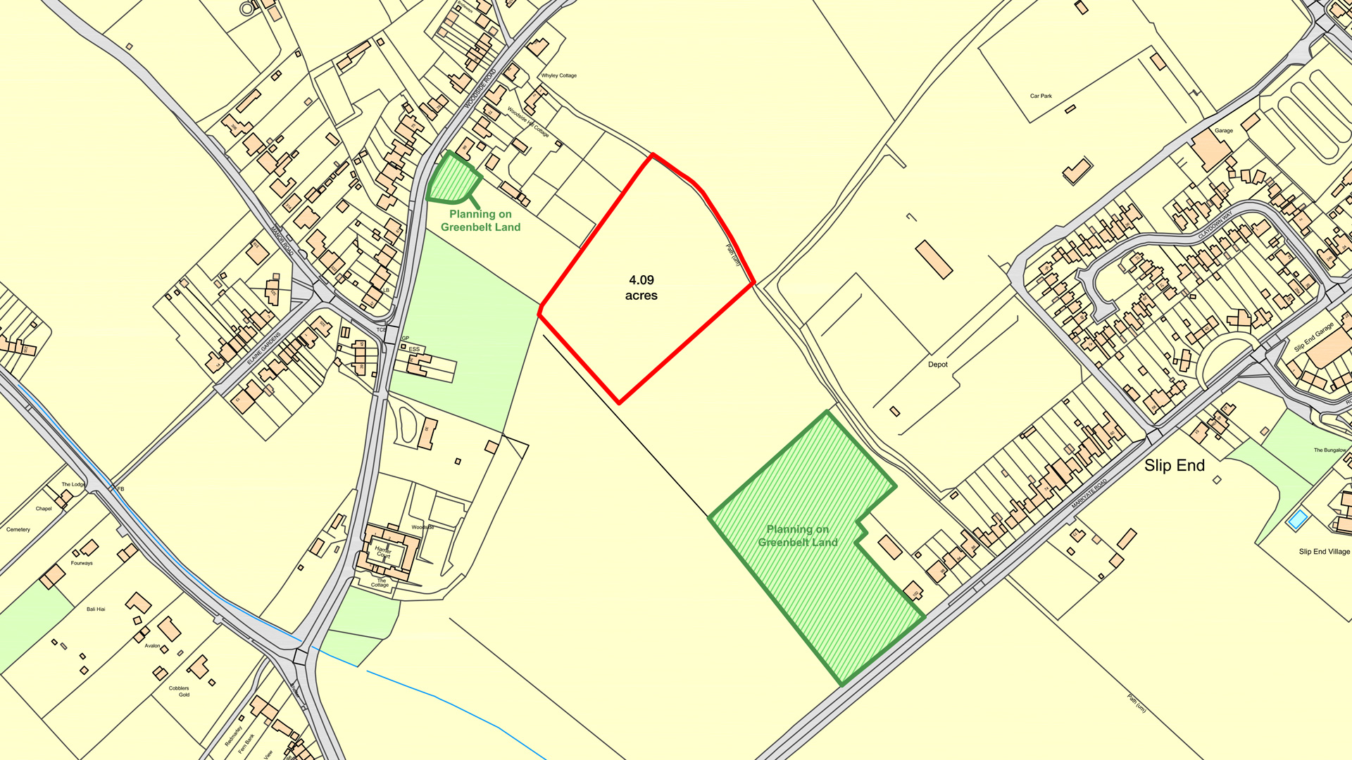 Land for sale near Slip End site plan