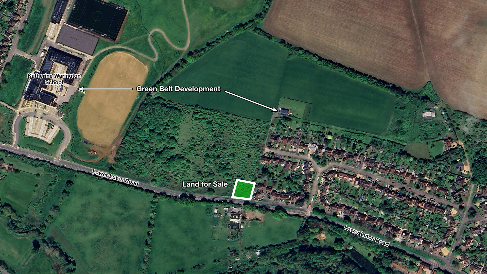 Land for sale between Wheathampstead & Harpenden aerial plan