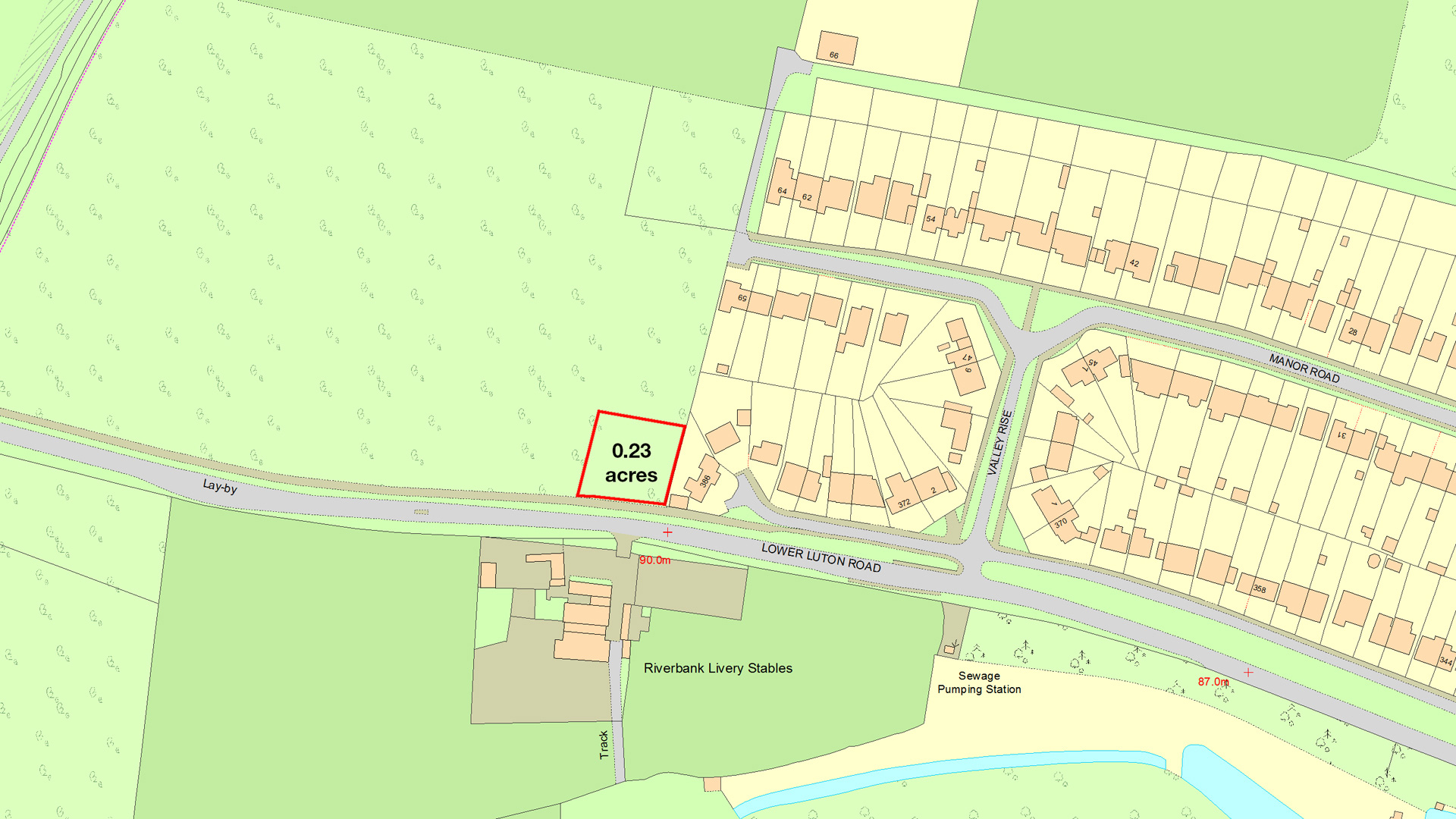 Land for sale between Wheathampstead & Harpenden site plan