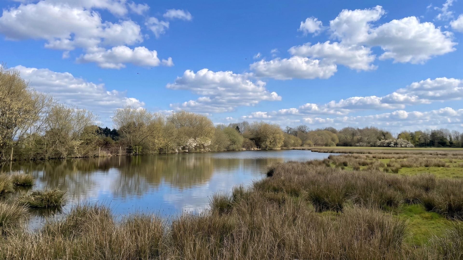 Land for sale with a large, natural rainwater pond in Sulhamstead, Reading