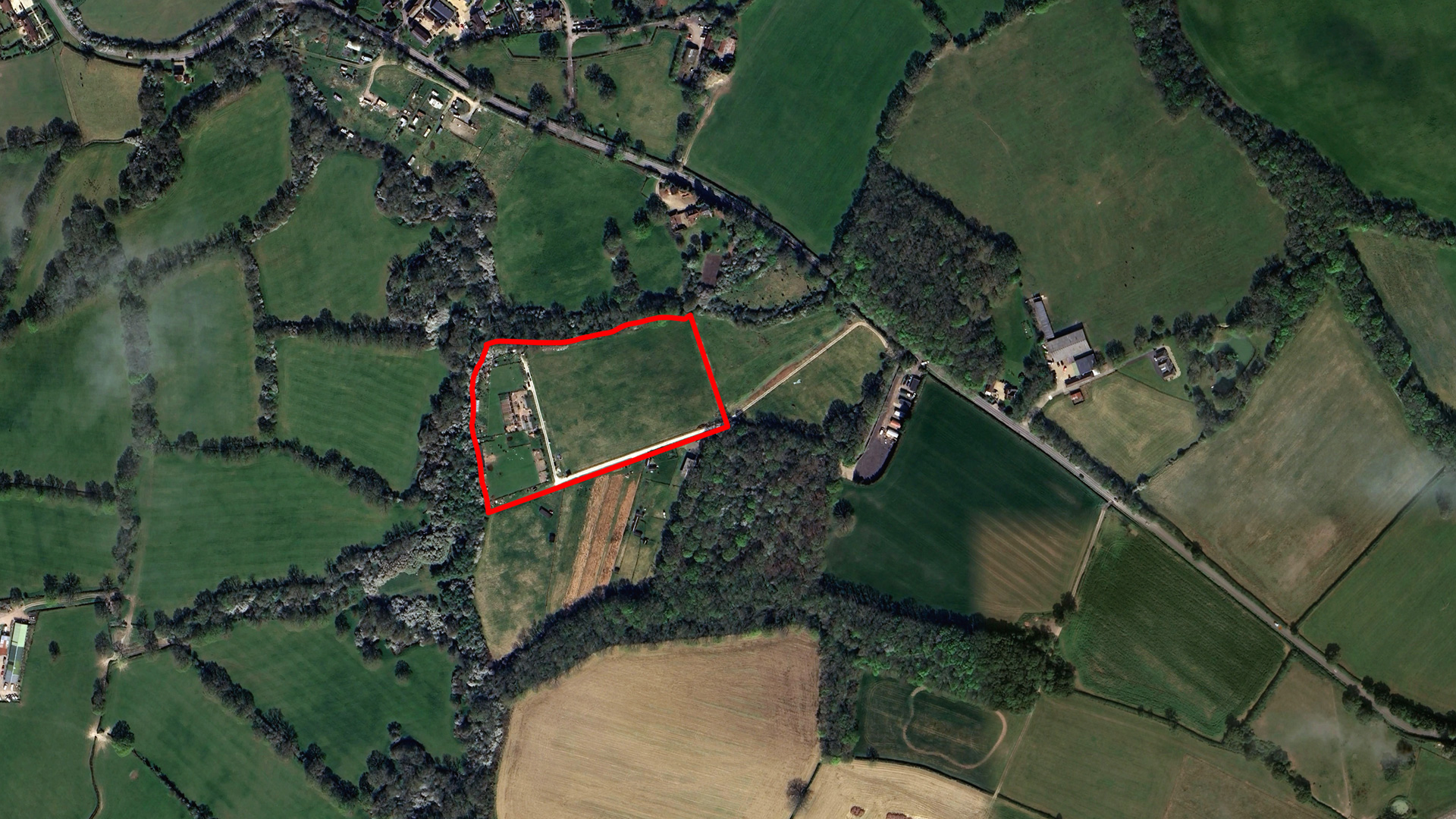 Smallholding and land for sale in Charlwood aerial site plan