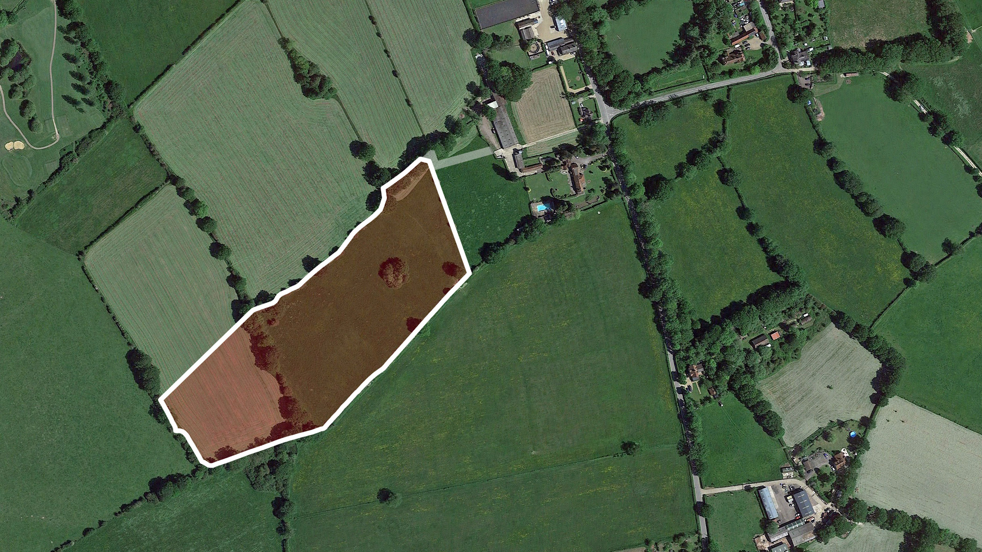 Wells Barn & land for sale in Newchapel, Lingfield aerial plan