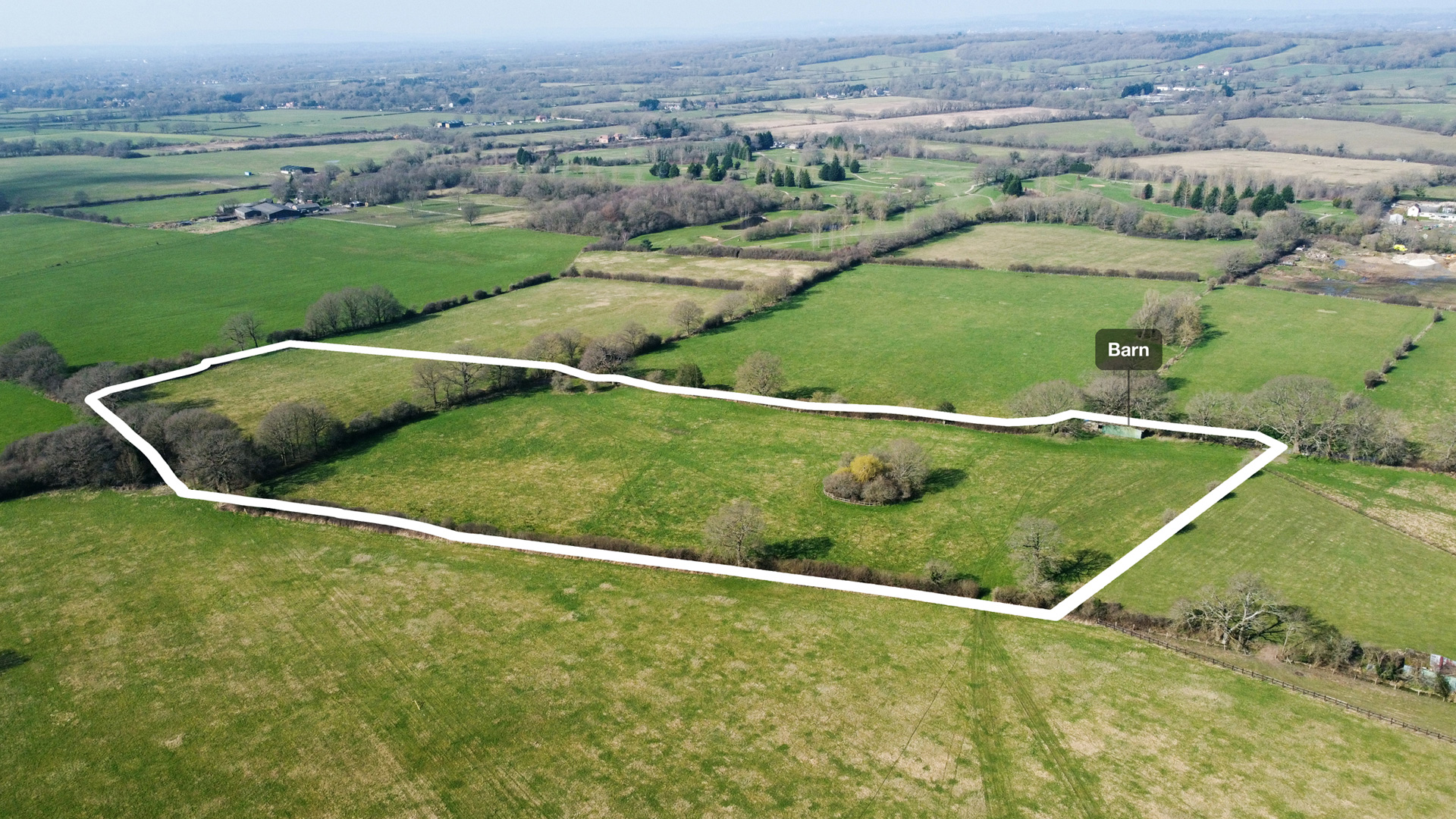 Wells Barn, Newchapel, Lingfield drone photo
